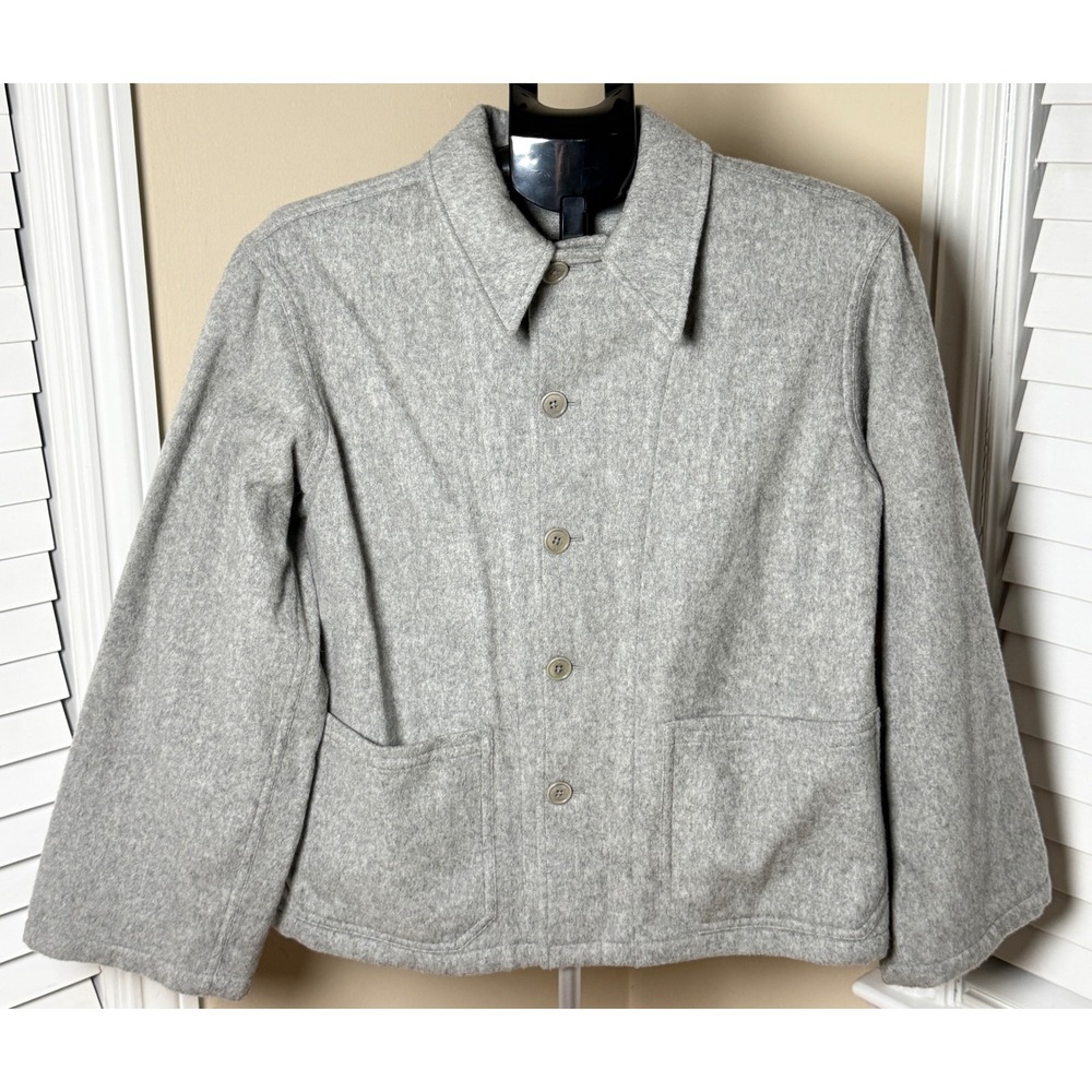 Ralph Lauren Collection Women's Gray Wool Blend Button Jacket Purple Label M